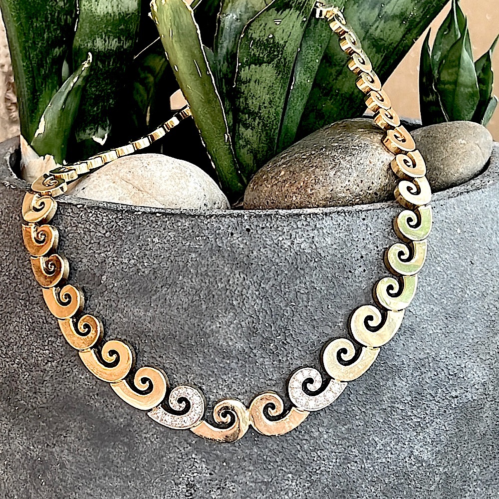 18 karat gold, and 4 1/2 carat diamond necklace - Picture 17 of 17